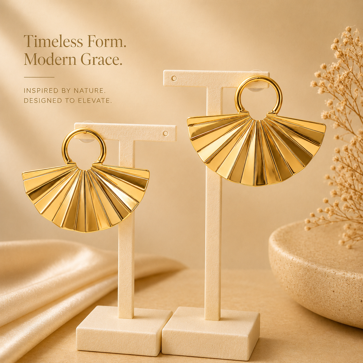 Aurora Fan Gold Earrings