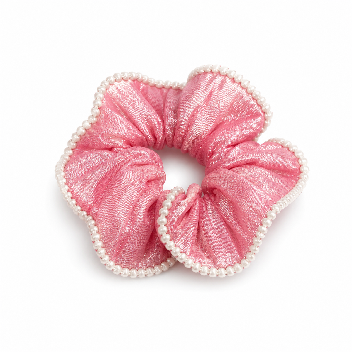 Pearl Trim Scrunchies Set