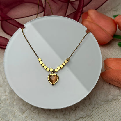 Golden Heart Charm Necklace