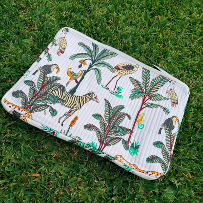 Safari Luxe Quilted Laptop Sleeve | Handmade Cotton Laptop Case | 15 Inch Laptop Cover