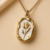 Gold Rose Medallion Necklace | Waterproof Minimal Jewellery Australia