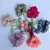 Organza Floral Scrunchie with Satin Tulip Tails | Handmade Hair Accessory