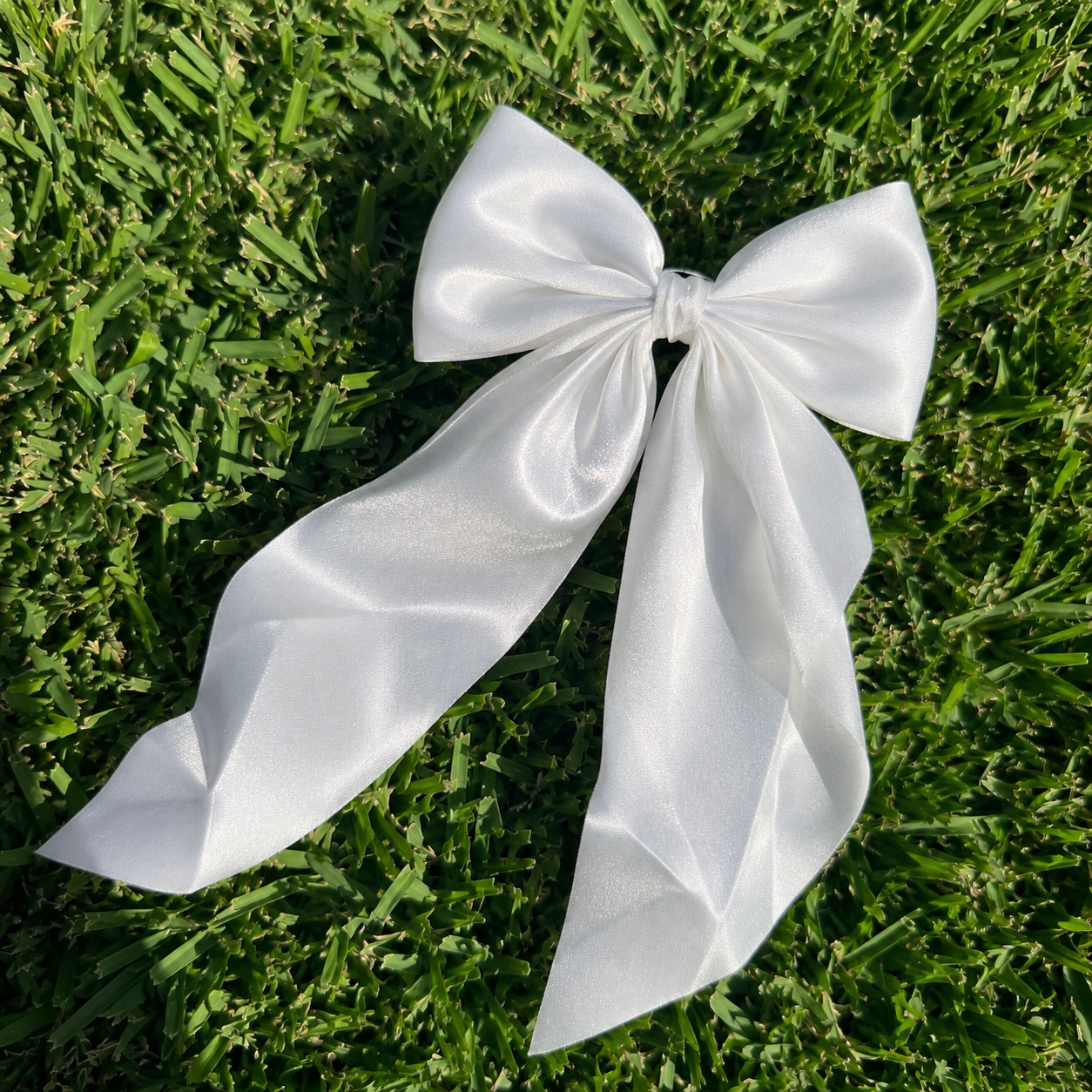 Extra Large Luxe Satin Statement Bow Barrette – Long Tail Collection