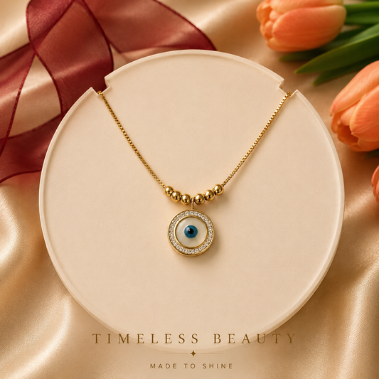 Evil Eye Protection Necklace – Crystal Gold Edition 🧿