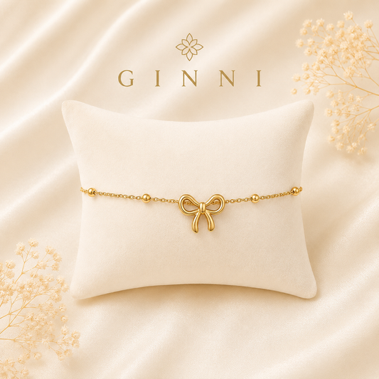 Dainty Bow Gold Bracelet – Minimal Cute Everyday Chain