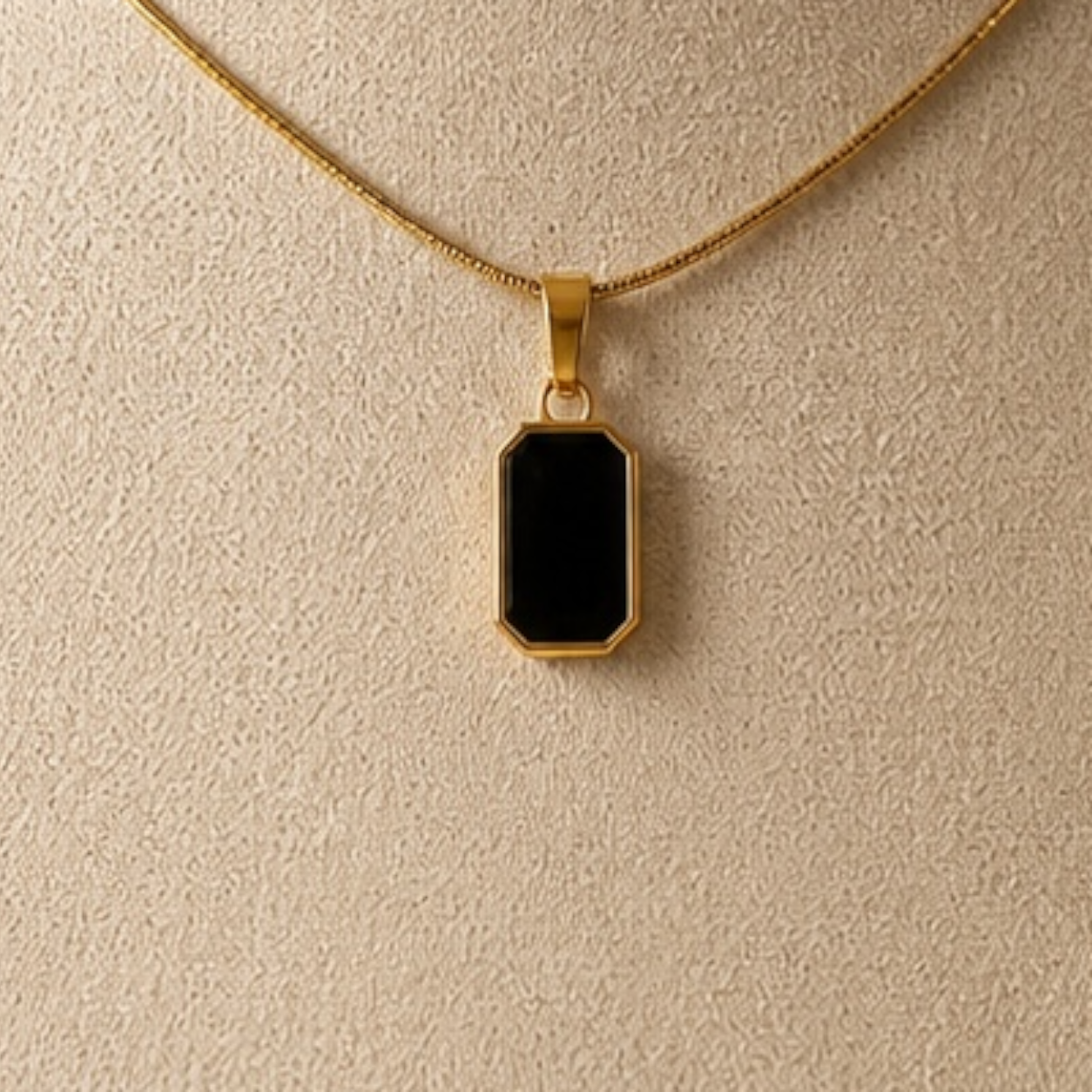 Gold Minimal Rectangle Pendant Necklace | Waterproof Everyday Jewellery Australia