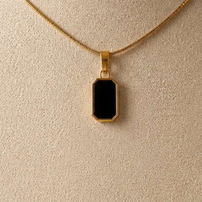 Gold Minimal Rectangle Pendant Necklace | Waterproof Everyday Jewellery Australia
