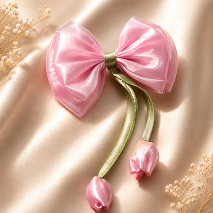 Bloom Bow Hair Clips – Organza Floral Collection