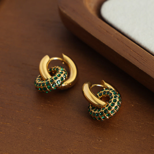 Aurora Interchangeable Crystal Huggie Earrings