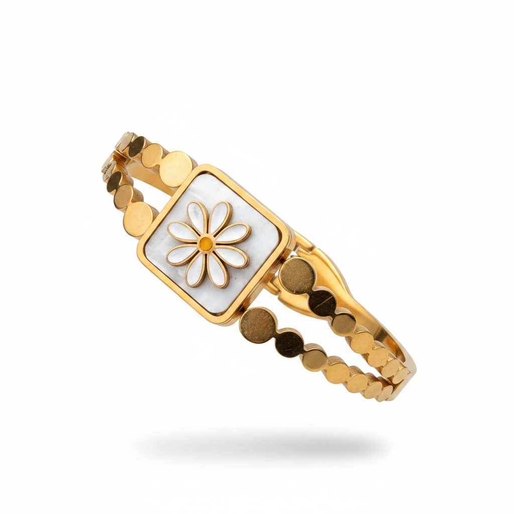Daisy Pearl Bloom Bangle