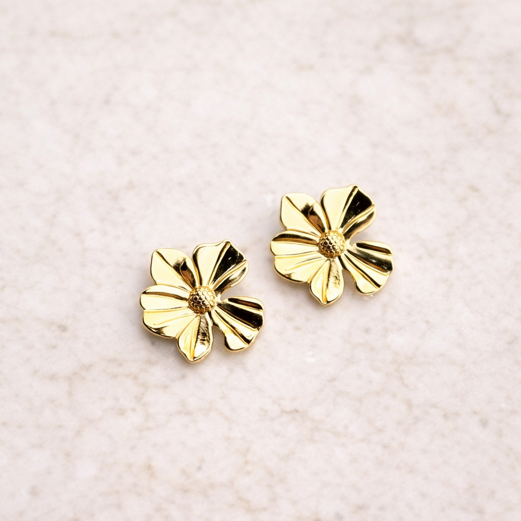 Golden Petal Statement Earring