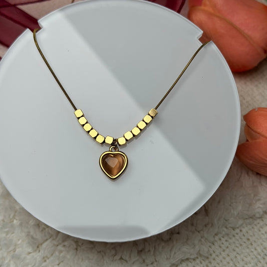 Golden Heart Charm Necklace
