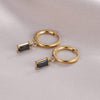 Baguette Drop Hoop Earrings