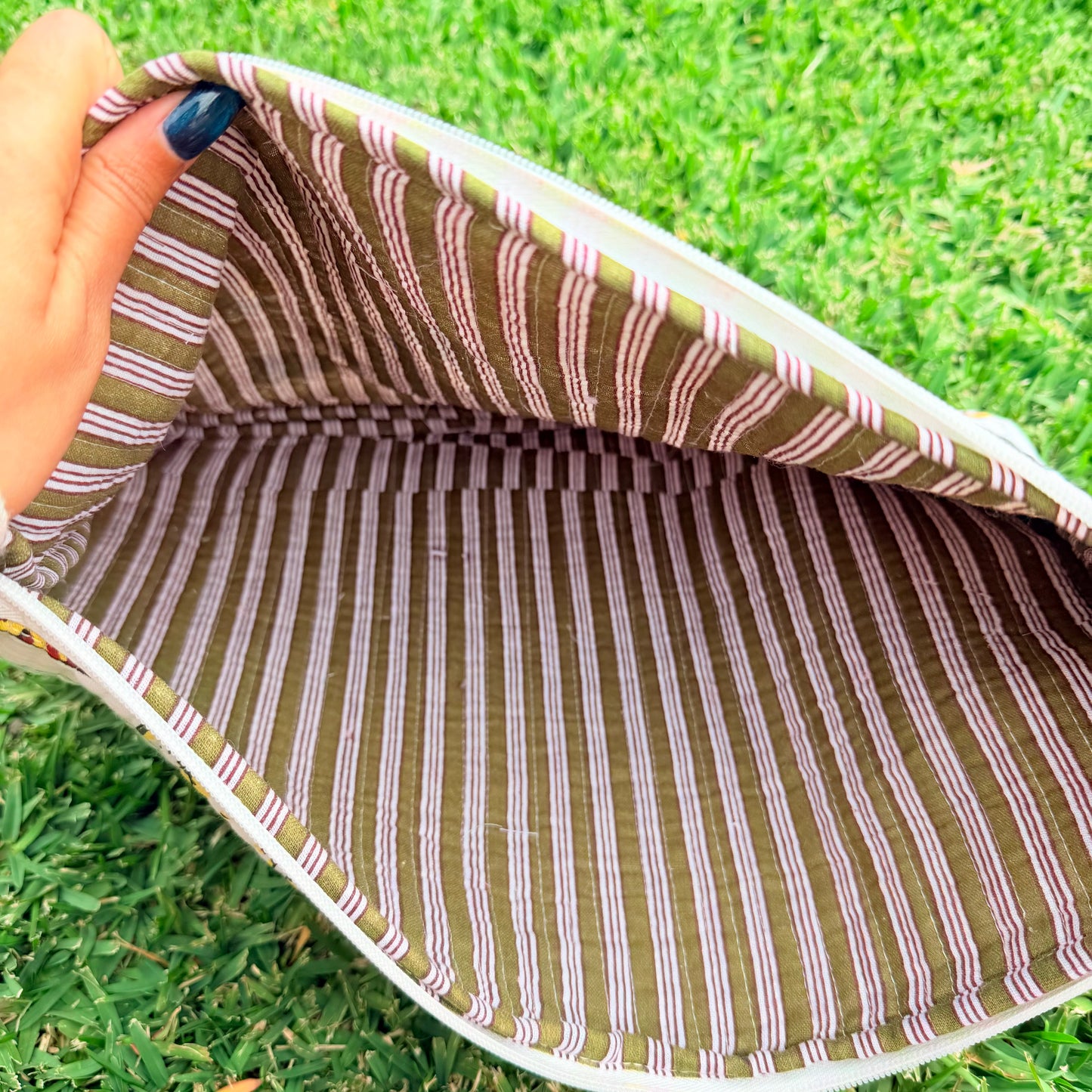 Safari Luxe Quilted Laptop Sleeve | Handmade Cotton Laptop Case | 15 Inch Laptop Cover