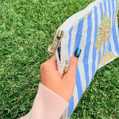 Coastal Palm Quilted Laptop Sleeve | Handmade Cotton Laptop Case | 15 Inch Laptop Cover