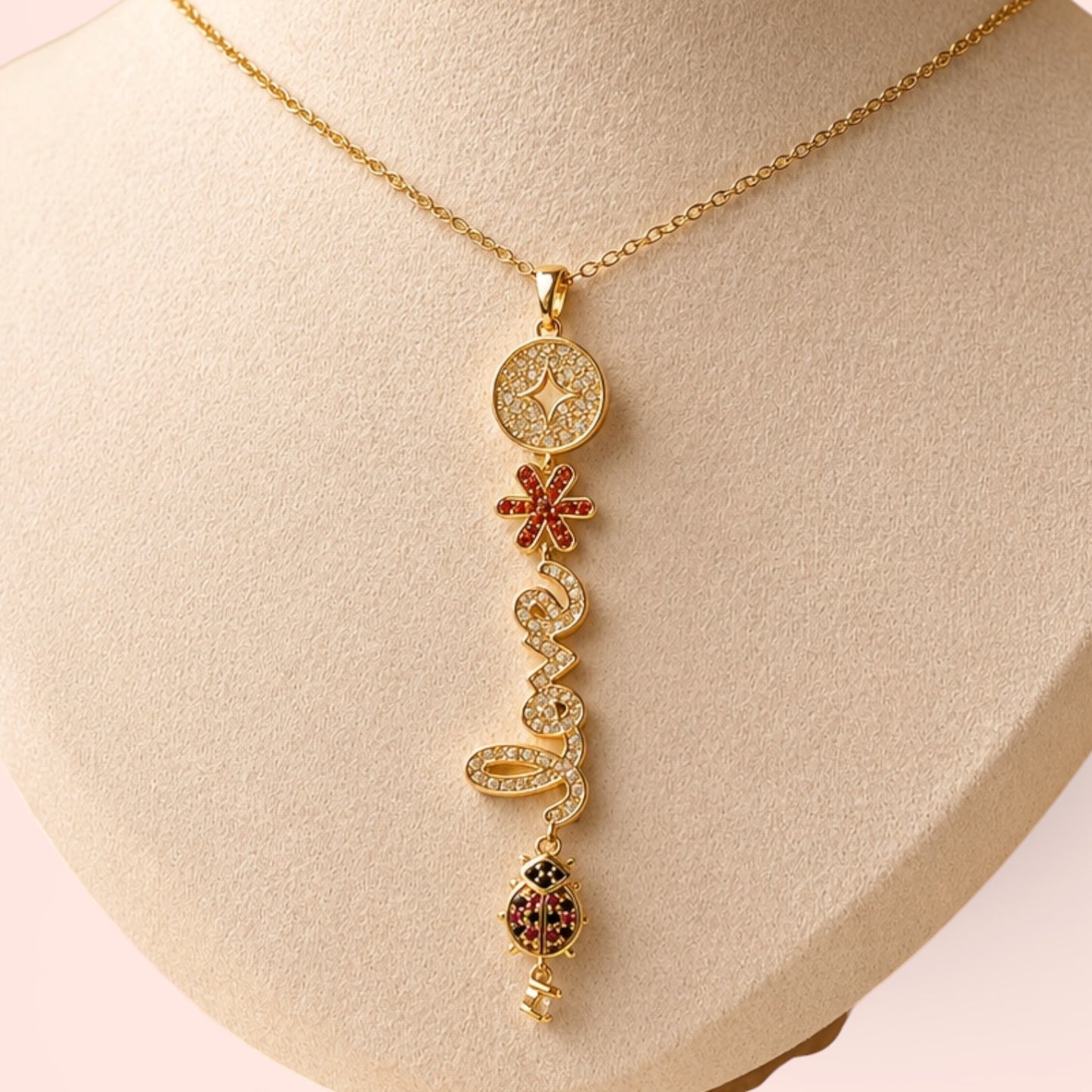 Celeste Lucky Love Necklace – Gold Charm Pendant
