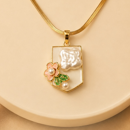 Floral Charm Pendant Necklace
