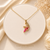 Aurora Fairy Charm Necklace – Pink Gold Pendant