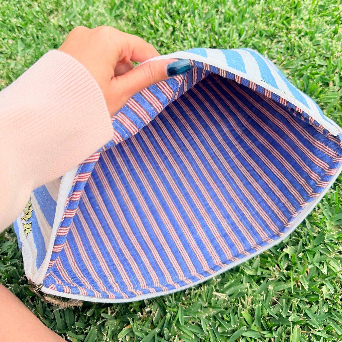 Coastal Palm Quilted Laptop Sleeve | Handmade Cotton Laptop Case | 15 Inch Laptop Cover