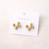 Golden Pearl Bow Studs