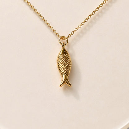 Marina Gold Fish Necklace – Minimal Ocean Charm