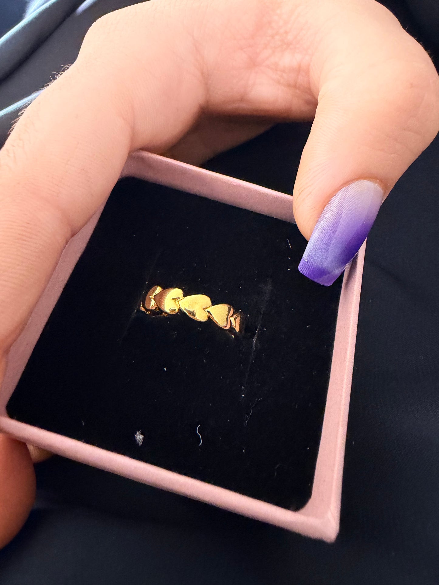 Golden Heart Band Ring – Minimal Love Ring