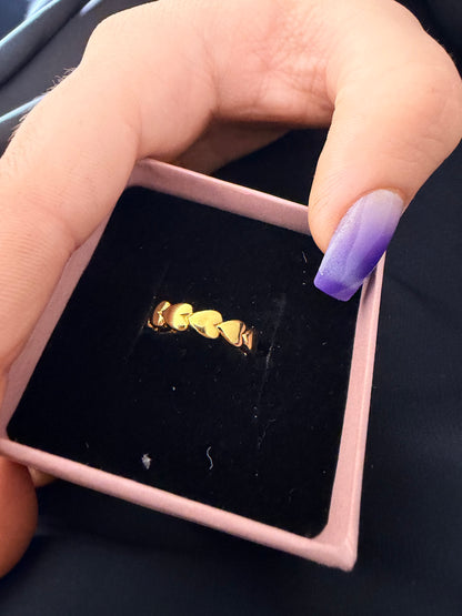 Golden Heart Band Ring – Minimal Love Ring
