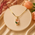 Floral Charm Gold Necklace – Dainty Enamel Pendant (Waterproof & Tarnish-Free)