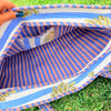 Coastal Palm Handmade Quilted Tote Bag | Blue Cotton Shopper Bag | Indian Block Print
