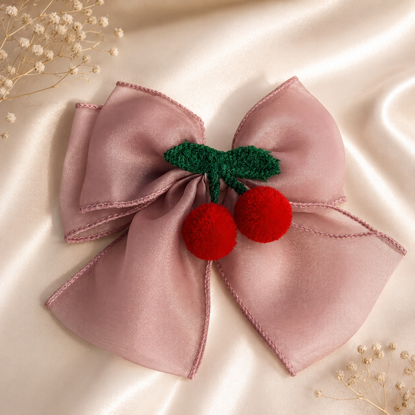 Cherry Luxe Bow Clip 🍒| Elegant Hair Accessories Australia