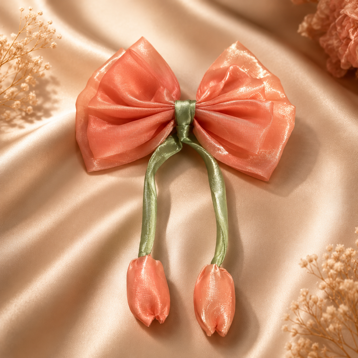 Bloom Bow Hair Clips – Organza Floral Collection