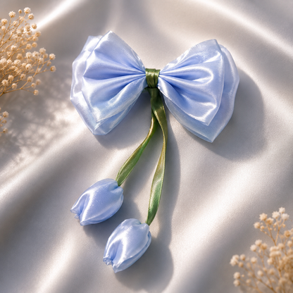 Bloom Bow Hair Clips – Organza Floral Collection