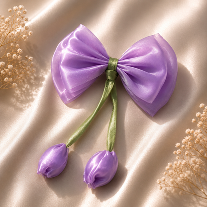 Bloom Bow Hair Clips – Organza Floral Collection