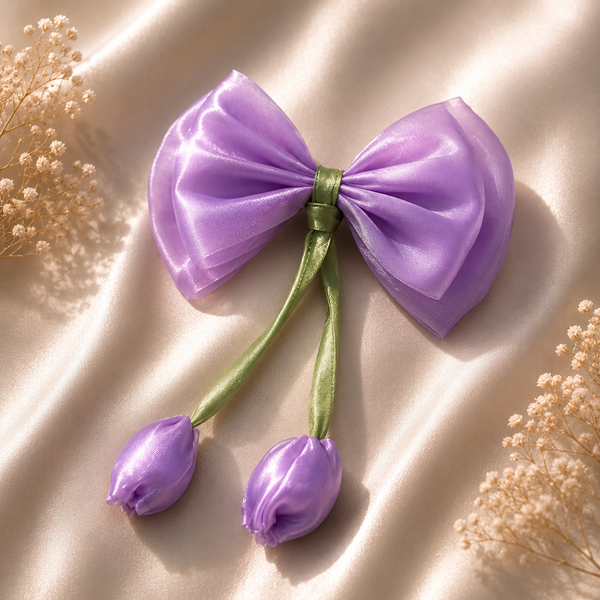 Bloom Bow Hair Clips – Organza Floral Collection