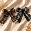 Vintage Plaid Ribbon Bow Barrette – Coquette Collection