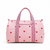 Pink Hearts Handmade Quilted Duffel Bag | Cotton Weekender Travel Bag | Indian Block Print