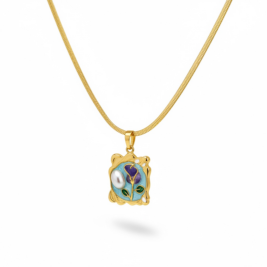 Moonlit Dreams Necklace – Celestial Blue Pendant