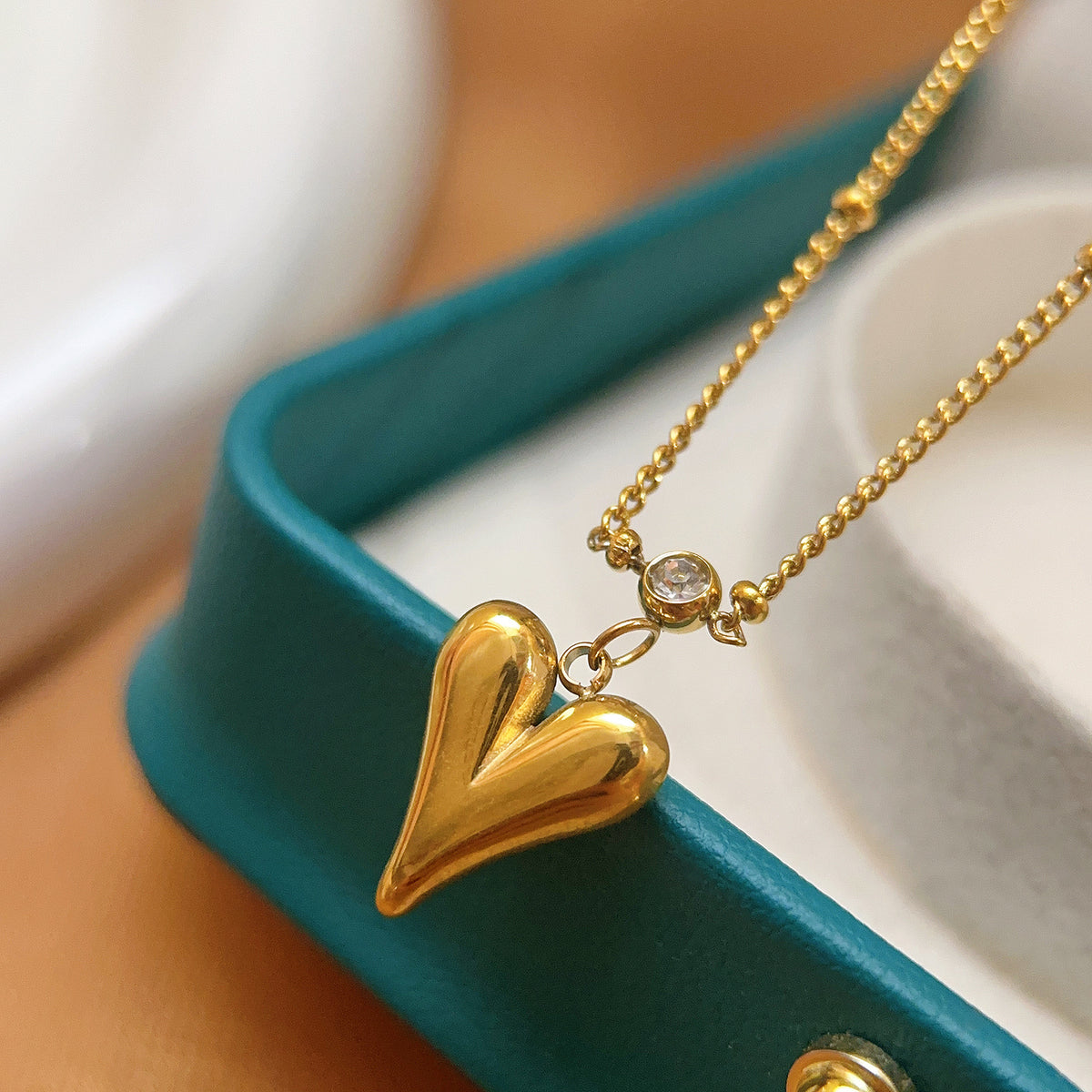Puffy Heart Pendant Necklace