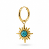 Turquoise Sunburst Hoop Earrings