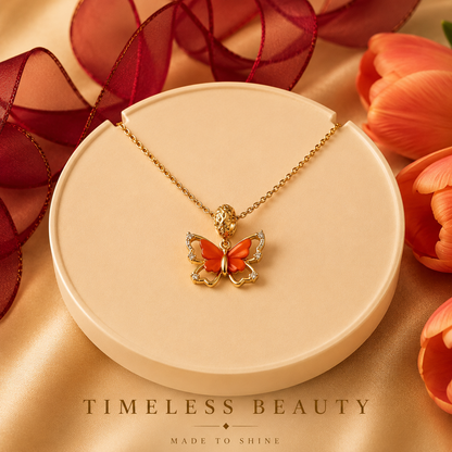 Golden Butterfly Charm Pendant