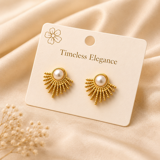 Golden Aura Pearl Earrings ✨