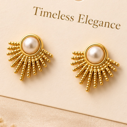 Golden Aura Pearl Earrings ✨