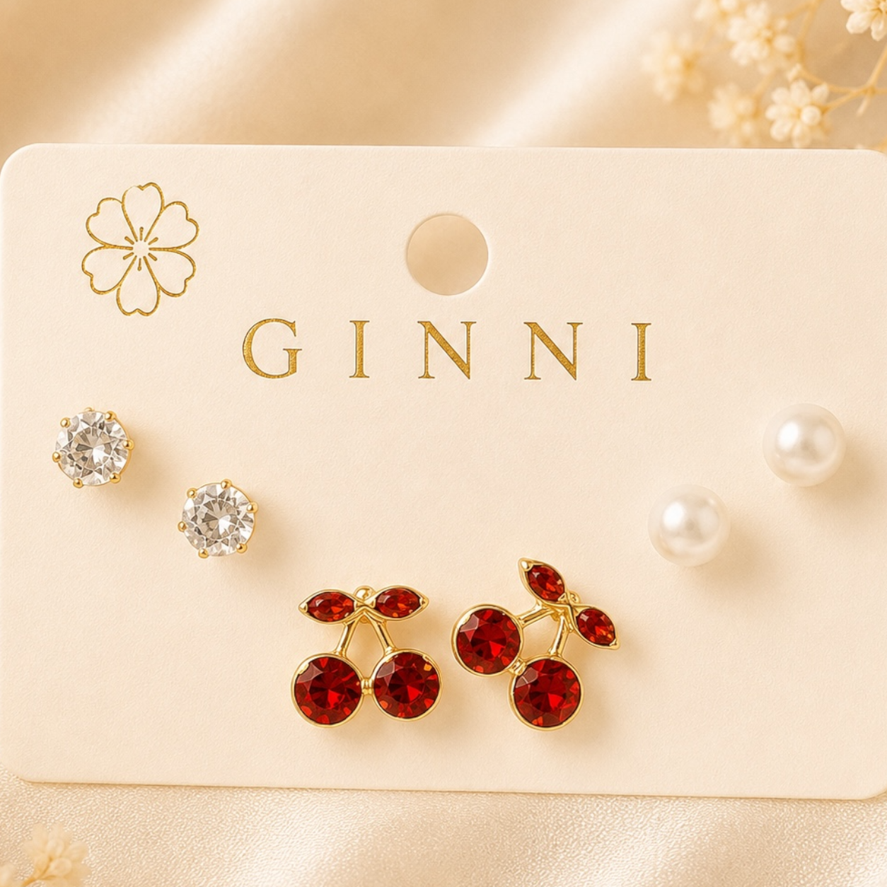 Cherry Glow Stud Set 🍒✨