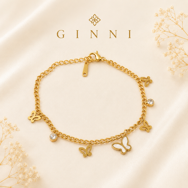 Golden Butterfly Charm Bracelet – Minimal Statement