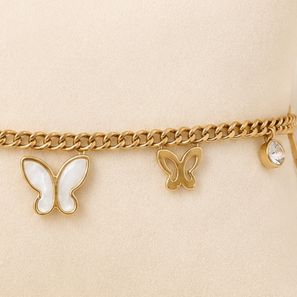 Golden Butterfly Charm Bracelet – Minimal Statement