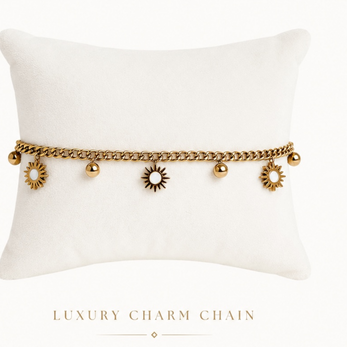 Sun Charm Gold Bracelet – Minimal Chain (Waterproof & Tarnish-Free)