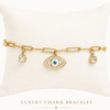 Evil Eye Charm Bracelet – Gold Link Chain (Waterproof & Tarnish-Free)