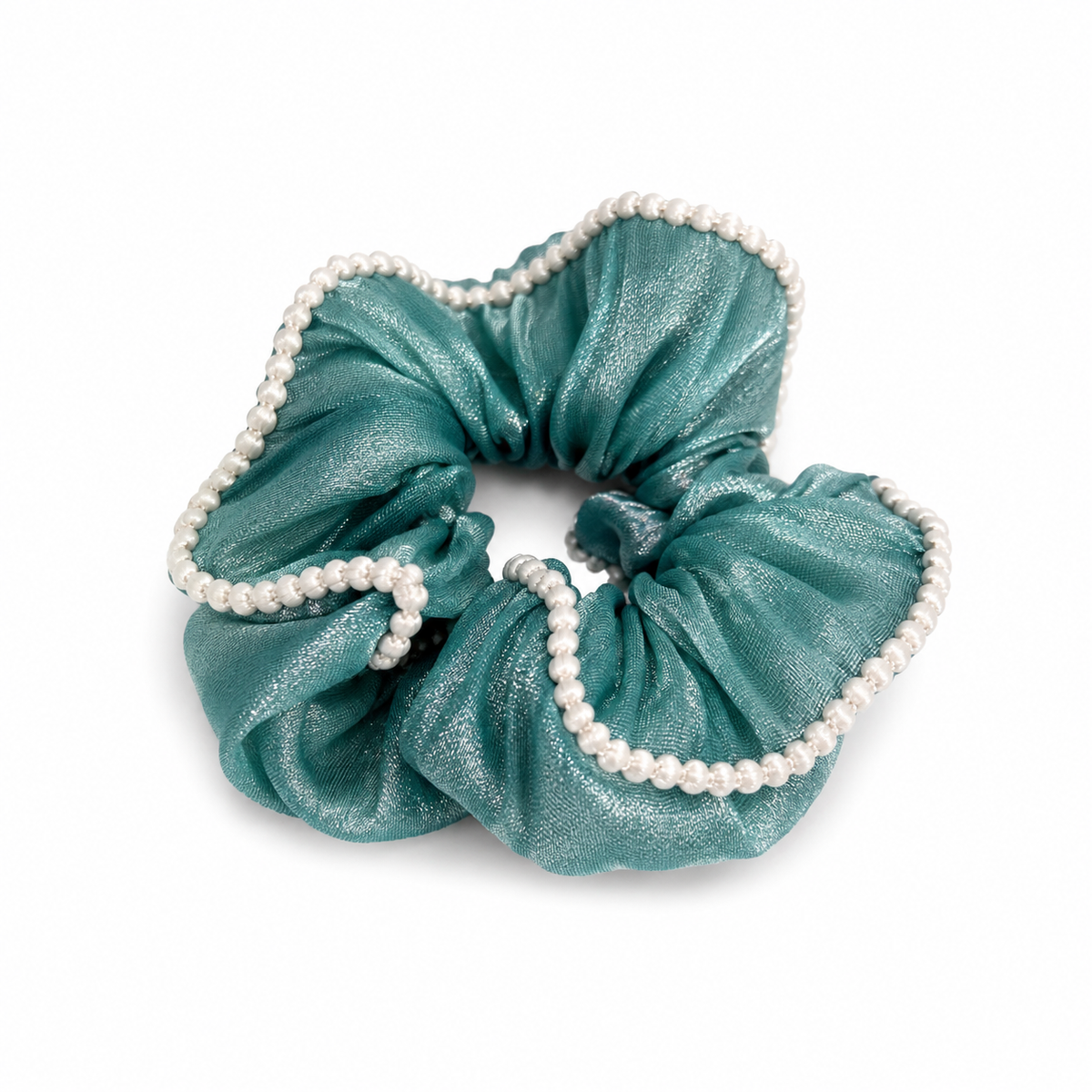 Pearl Trim Scrunchies Set