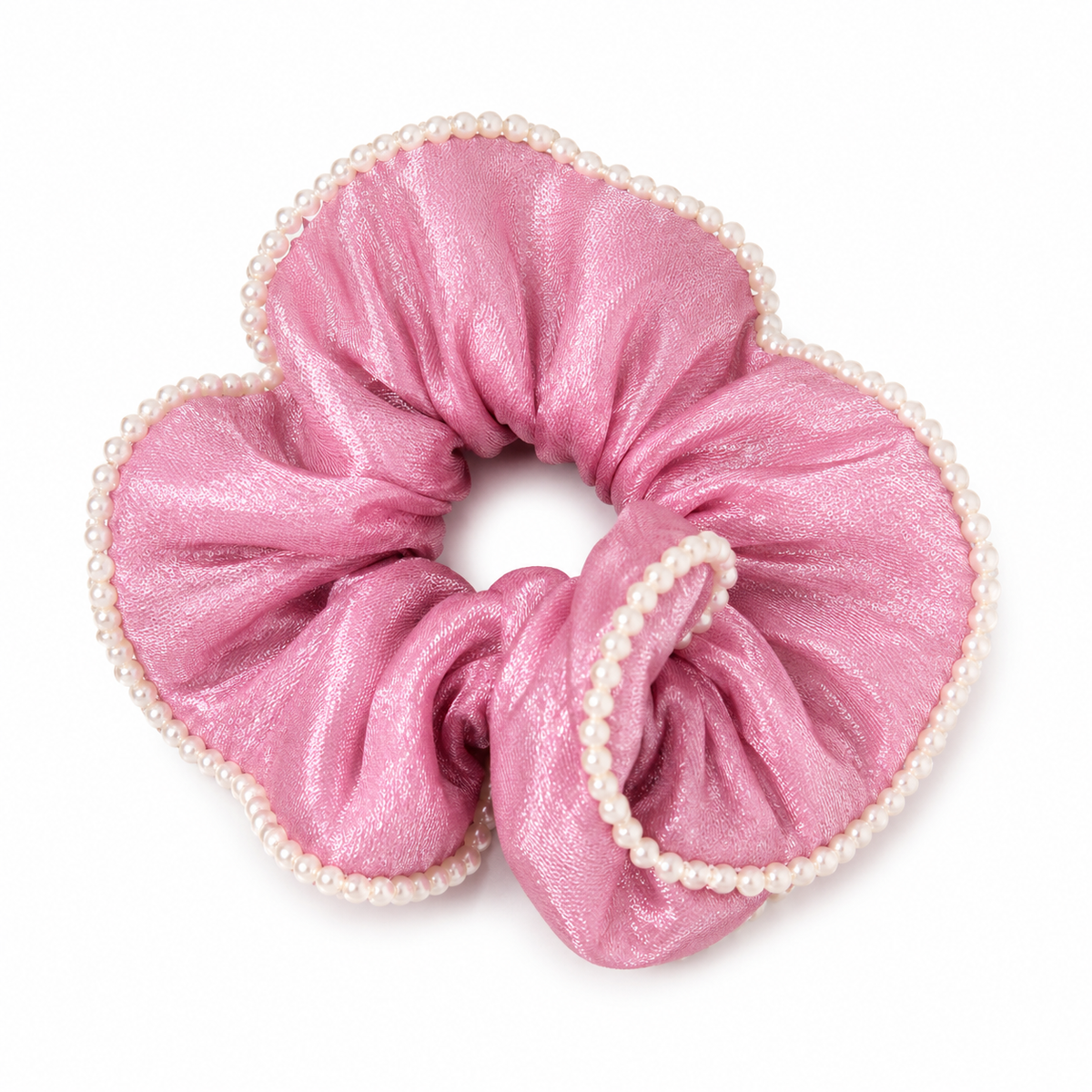 Pearl Trim Scrunchies Set