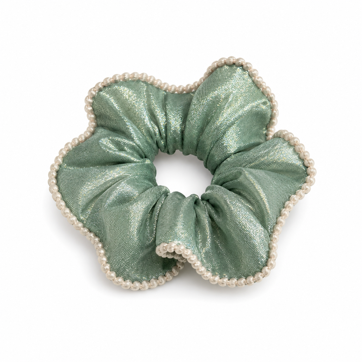Pearl Trim Scrunchies Set